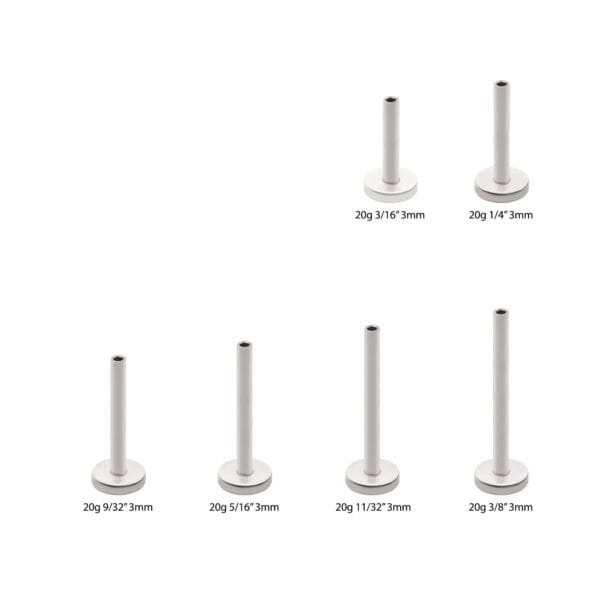 Labret kantaosa 3mm takaosalla -Titaani - Image 2
