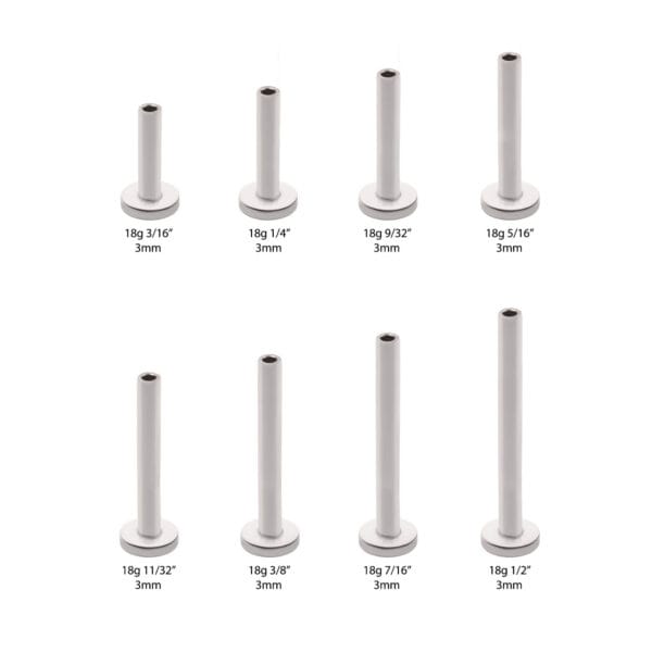 Labret kantaosa 3mm takaosalla -Titaani - Image 3