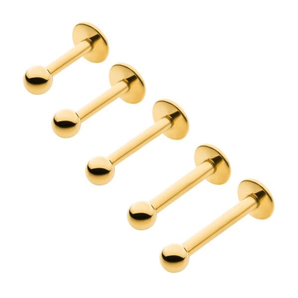 Sisäkierteinen labret lävistyskoru -24k PVD - Image 3