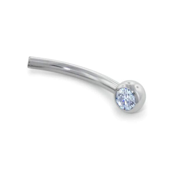 Kierteetön kaareva barbell korukivillä -Titaani - Image 3