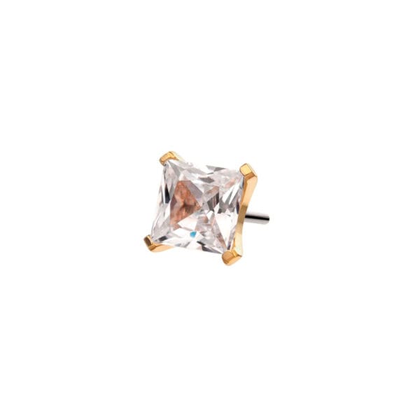 14k kultainen princess-cut korukärki - Image 3